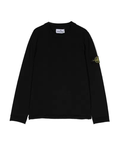 Stone Island Compass-patch Crew-neck Sweatshirt In Blue