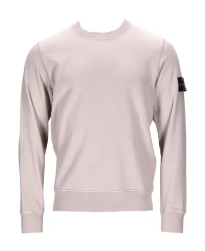 Stone Island Compass-patch Crew-neck Sweatshirt In Gray