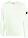 Stone Island Compass-patch Crew-neck Sweatshirt In Green