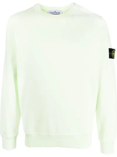 Stone Island Compass-patch Crew-neck Sweatshirt In Green