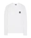 Stone Island Compass-patch Crew-neck Sweatshirt In White