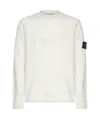Stone Island Ivory Wool Blend Crewneck Sweater In White