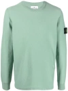 Stone Island Compass-patch Crewneck Jumper In Green