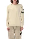 Stone Island Logo Sweatshirt In Bianco