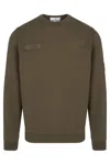 Stone Island Compass Patch Crewneck Sweatshirt In Green