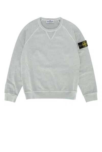 Stone Island Kids' Compass-patch Crewneck Sweatshirt In Grey