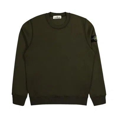 Pre-owned Stone Island Compass Patch Crewneck Sweatshirt 'military Green' | Men's Size L