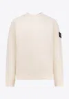 Stone Island Compass Patch Crewneck Sweatshirt In Neutral