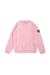 Stone Island Compass-patch Crewneck Sweatshirt In Pink