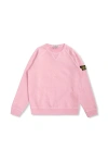 Stone Island Compass-patch Crewneck Sweatshirt In Rosa