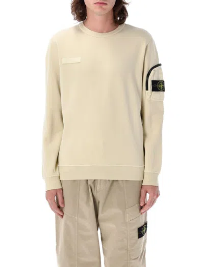 Stone Island Compass Patch Crewneck Sweatshirt In B