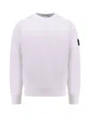 Stone Island Compass Patch Crewneck Sweatshirt In White