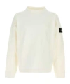 Stone Island Raw Beauty Cotton Sweatshirt In White