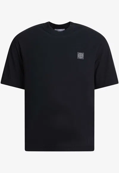 Stone Island Compass Patch Crewneck T-shirt In Black