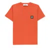 Stone Island Compass Patch Crewneck T-shirt In Orange Red