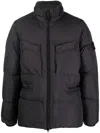Stone Island Compass-patch Down Puffer Jacket In 黑色