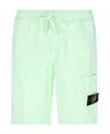 Stone Island Compass-patch Drawstring Cargo Shorts In Green