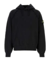 Stone Island Black Hoodie With Subtle Logo Patch In Black