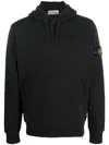 Stone Island Black Hoodie With Subtle Logo Patch In Black