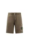 Stone Island Sports Bermuda Shorts With Compass Application In Green