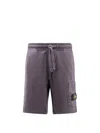 Stone Island Logo Patch Bermuda Shorts In Grey