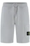 Stone Island Compass Patch Drawstring Shorts In Grey