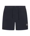 Stone Island Compass Patch Drawstring Swim Shorts In Blue