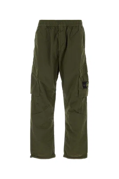 Stone Island Compass Patch Elasticated Waist Pants In Green