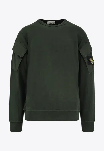 STONE ISLAND COMPASS PATCH FADED CARGO SWEATER