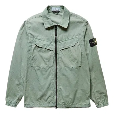 Stone Island Compass Patch Flap Pocket Shirt 'green'