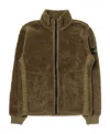 Stone Island Compass-patch Fleece Jacket In Green