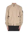Stone Island Cotton Bomber Jacket In Nude