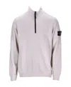 Stone Island Compass-patch High-neck Sweatshirt In Gypsum Color