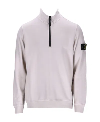 Stone Island Compass-patch High-neck Sweatshirt In Gypsum Color