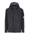 Stone Island Compass Patch Hooded Jacket In Blue