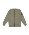 Stone Island Compass-patch Hooded Jacket In Green
