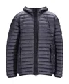 Stone Island Compass-patch Hooded Padded Jacket In Blue