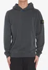 Stone Island Compass Patch Hooded Sweatshirt In Gray