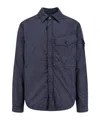 Stone Island Recycled Nylon Jacket Featuring Removable Patch In Blue