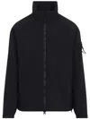 Stone Island Logo Zip-up Jacket In Black