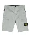 Stone Island Compass-patch Knee-length Cargo Shorts In Gray