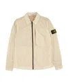 Stone Island Compass-patch Lightweight Zip-up Jacket In White
