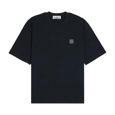 Pre-owned Stone Island Compass Patch Logo Combed T-shirt 'navy Blue' | Men's Size S