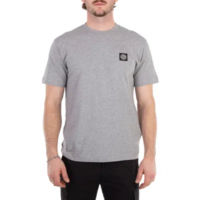 Stone Island Compass Patch Logo Cotton T-shirt In Gray