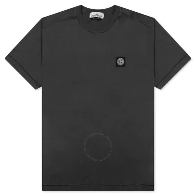 Stone Island Patch On Crew Neck T-shirt In Black