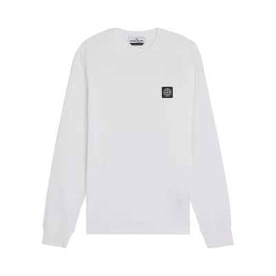 Pre-owned Stone Island Compass Patch Logo Long-sleeve T-shirt 'white' | Men's Size Xl