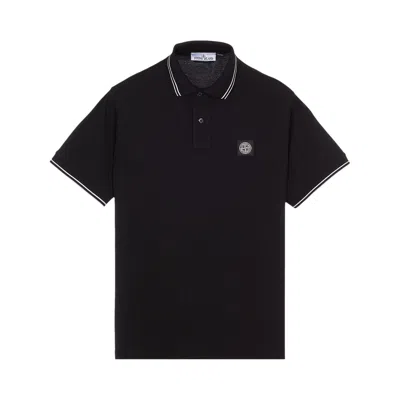 Pre-owned Stone Island Compass Patch Logo Polo Shirt 'black' | Men's Size L