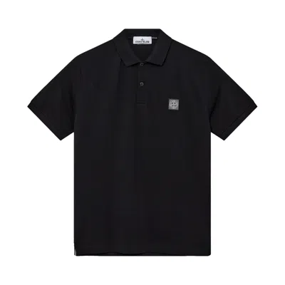 Pre-owned Stone Island Compass Patch Logo Polo Shirt 'black' | Men's Size S