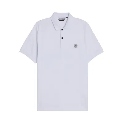 Pre-owned Stone Island Compass Patch Logo Polo Shirt 'white' | Men's Size M