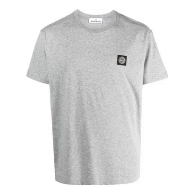 Stone Island Compass Patch Logo Short-sleeve T-shirt 'melange Grey' In Gray
